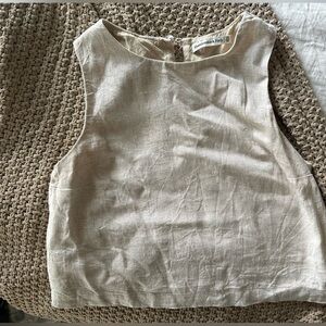 Abercrombie cropped natural linen shift tank